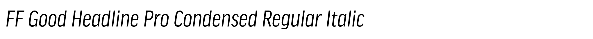 FF Good Headline Pro Condensed Regular Italic image